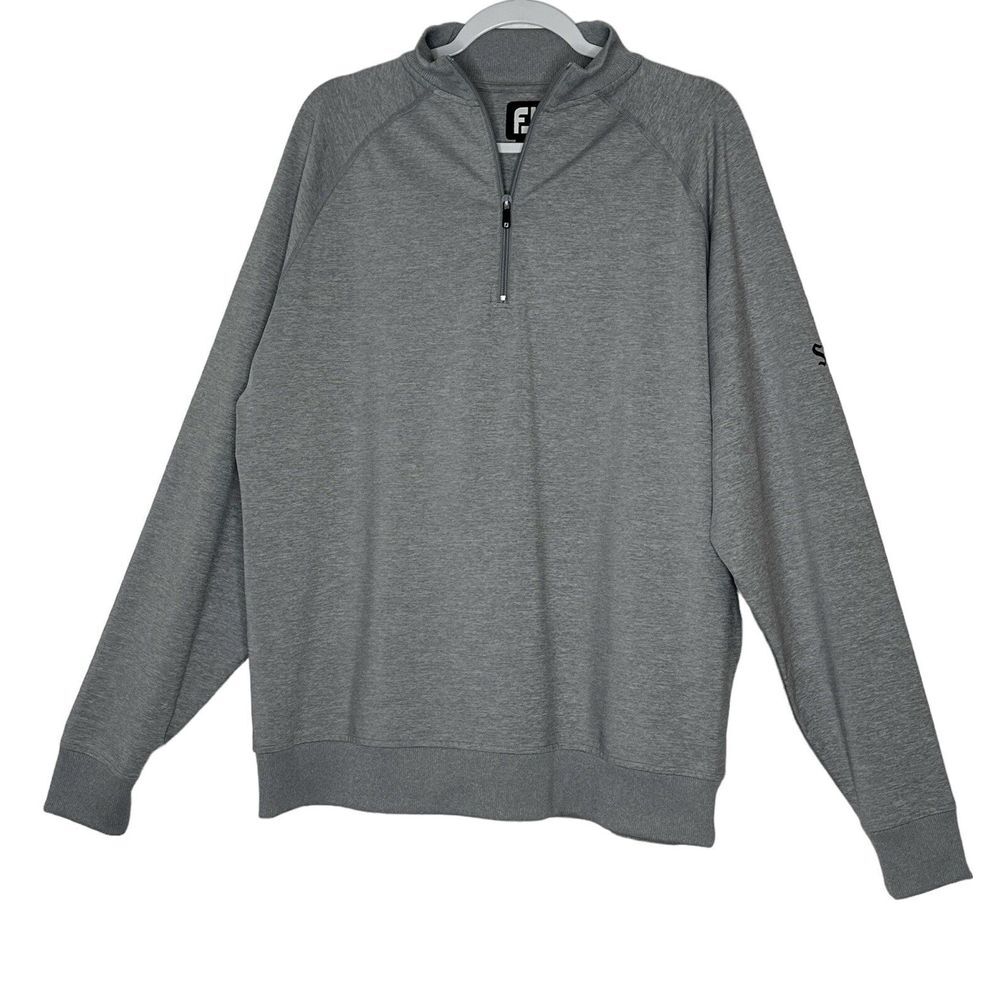 Footjoy Sweatshirt Mens Gray Long Sleeve Pullover Golf Stretch 1/4 zip Large